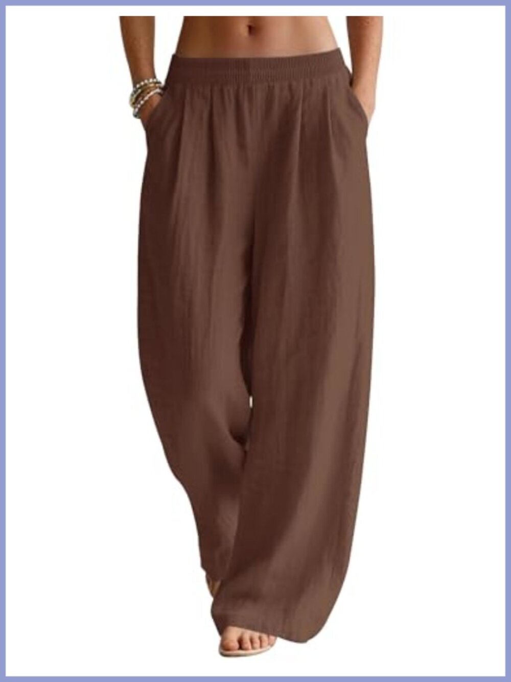 Linen Cotton Wide Leg Palazzo Pants Beach Vacation Summer